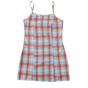 Plaid Orange Mini Dress